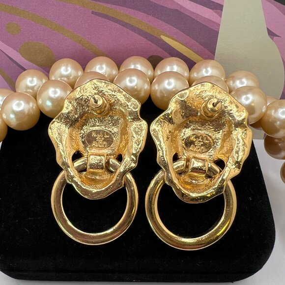 KJL for Avon Society Collection Lion Head Necklace & Earrings Set 1986 - Picture 4 of 6